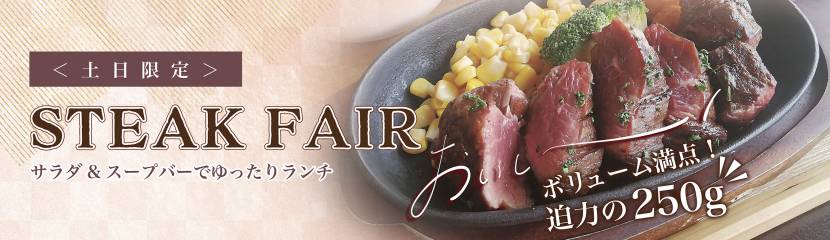 【Lunch】<br>土日限定ステーキフェア